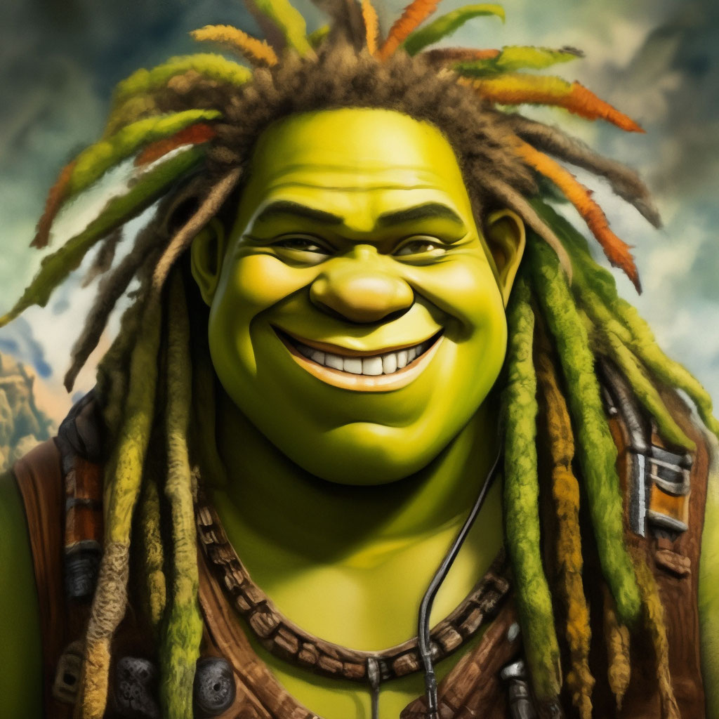 Shrek with dreads