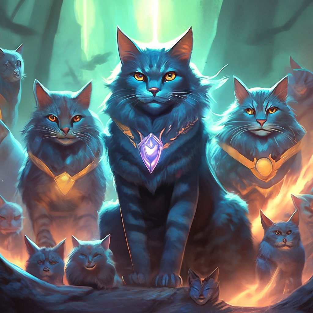 Племя коты фото "The Thunderclan tribe of cats" - image created in Shedevrum