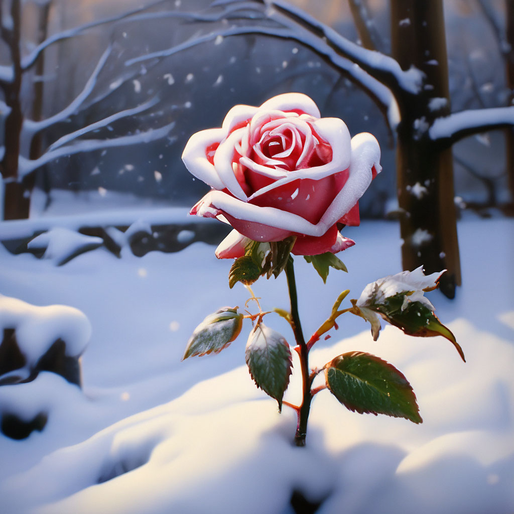 Красивые розы в снегу открытки (37 фото)