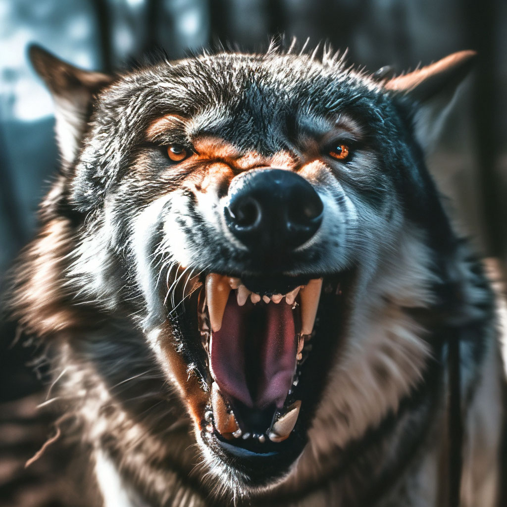 Оскал волка 4к» — создано в Шедевруме