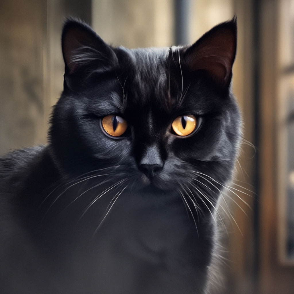 Черная кошка британка» — создано в Шедевруме