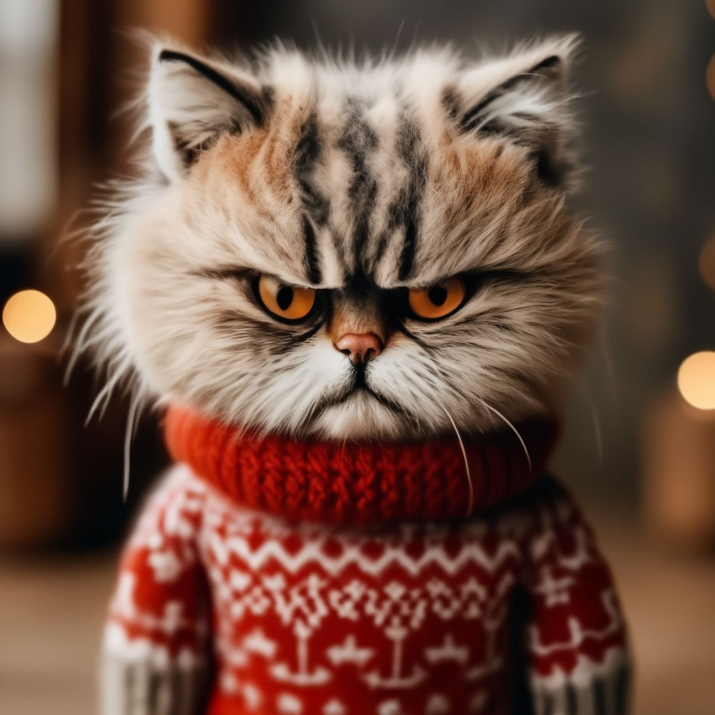 Angry cat sweater hotsell