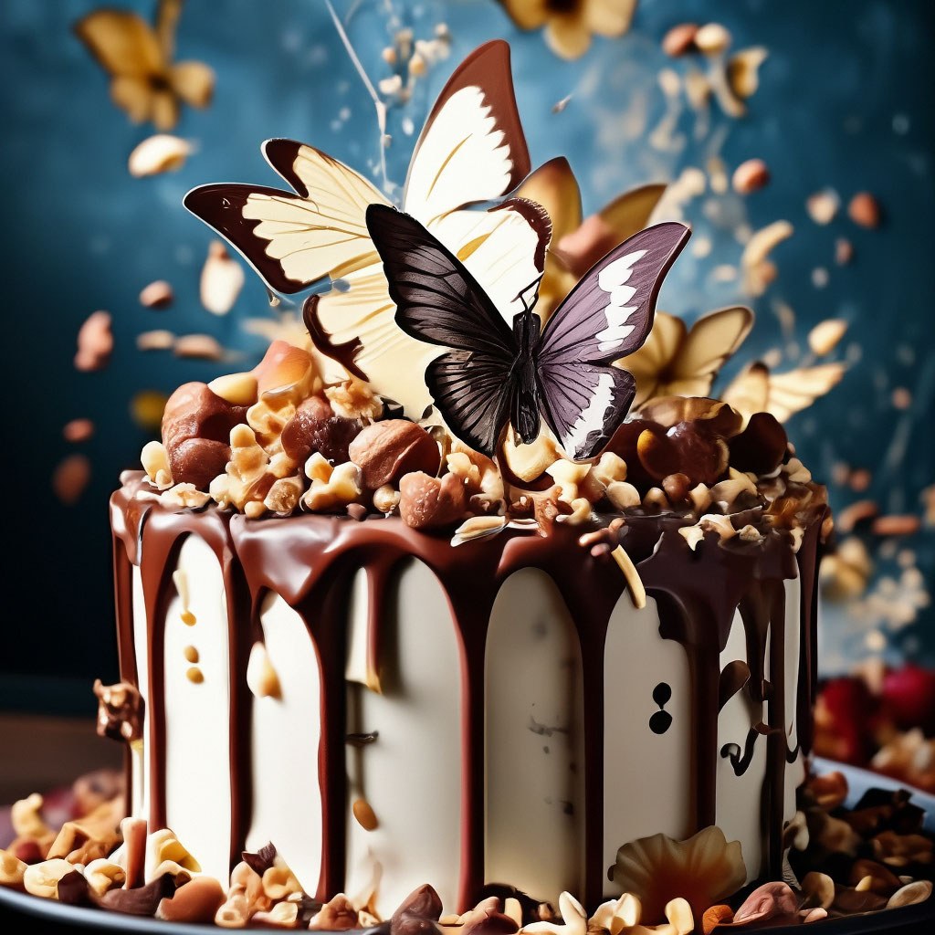 Торт для девушки с бабочками