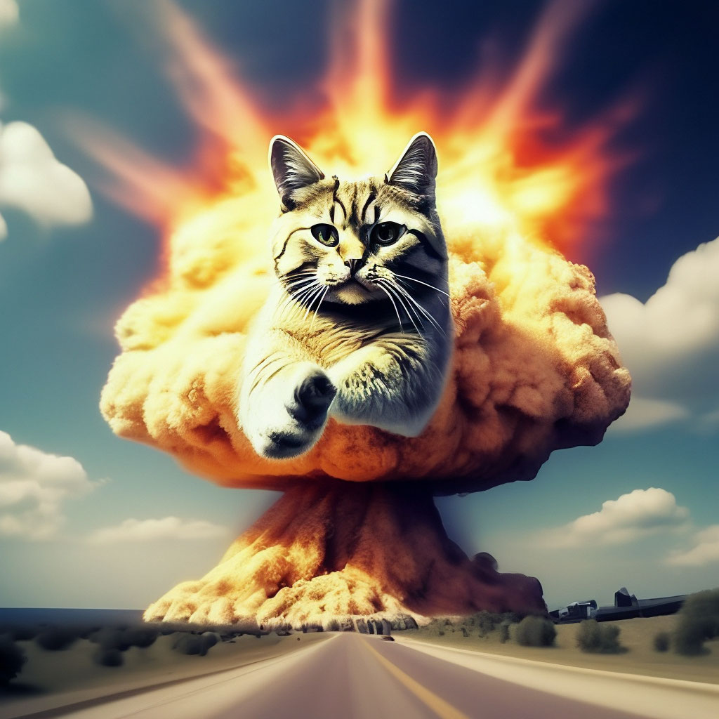 Cat Walking Away From Explosion Gif