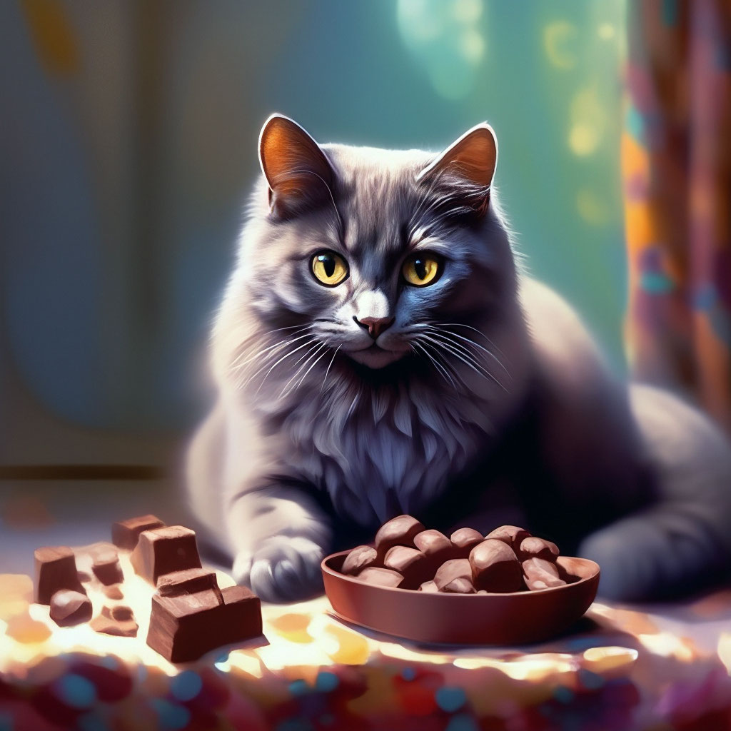 Котик есть шоколад 🐱» — создано в Шедевруме