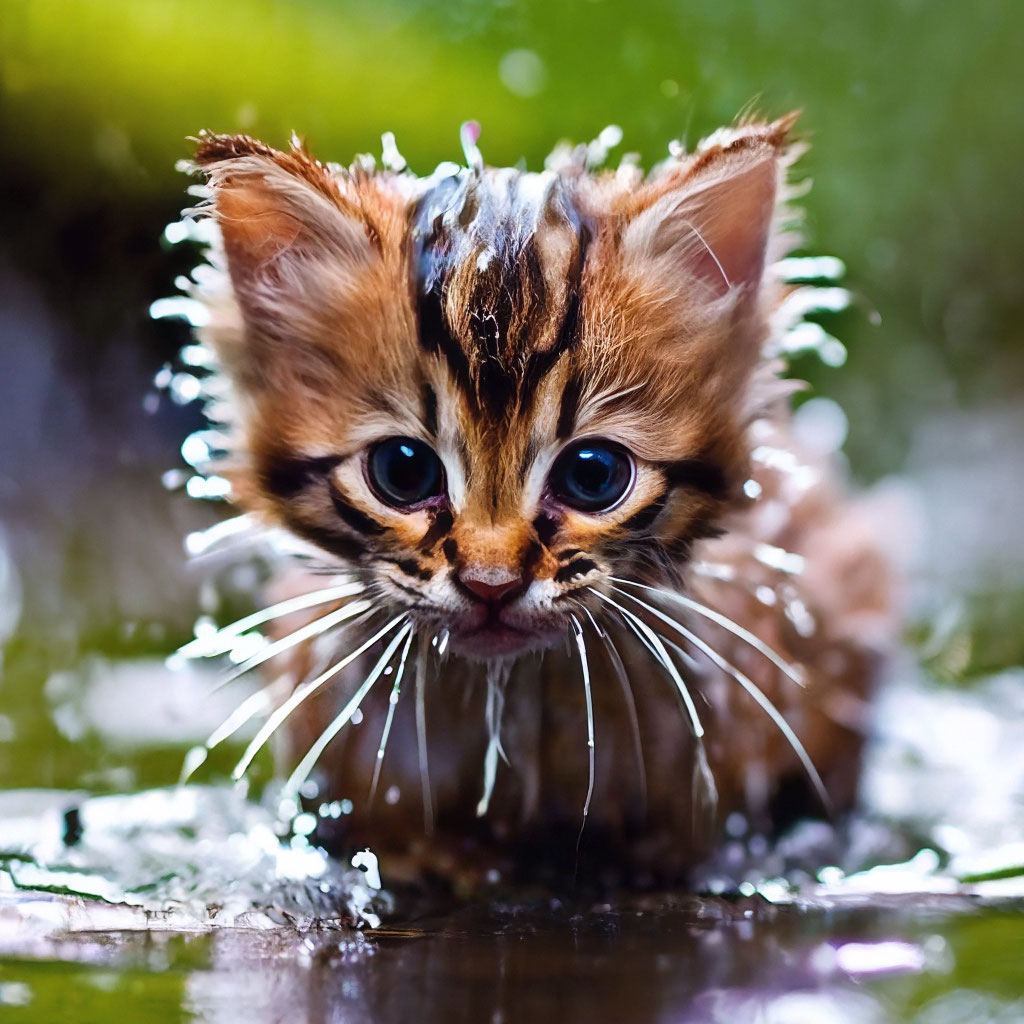 Мокрый котёнок» — создано в Шедевруме
