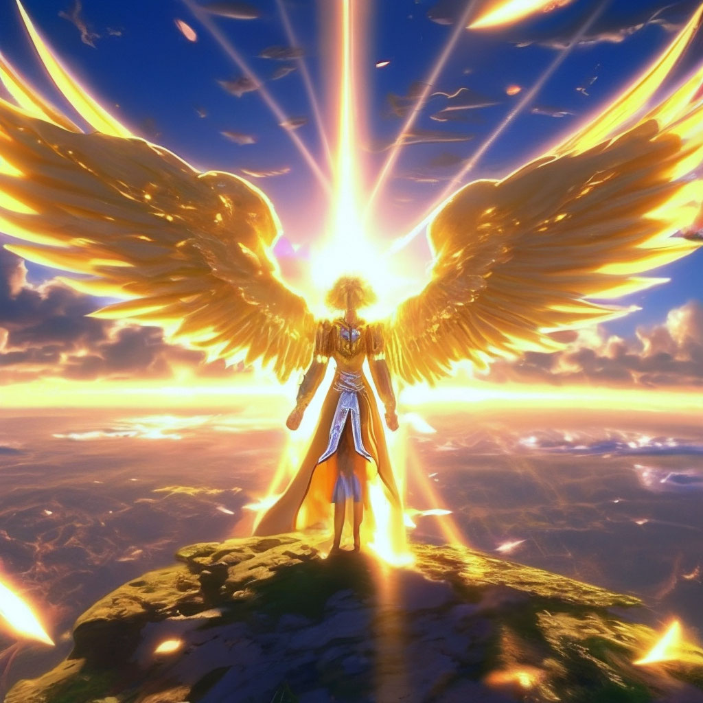 🐣☆ невероятный золотой ангел …» — создано в Шедевруме
