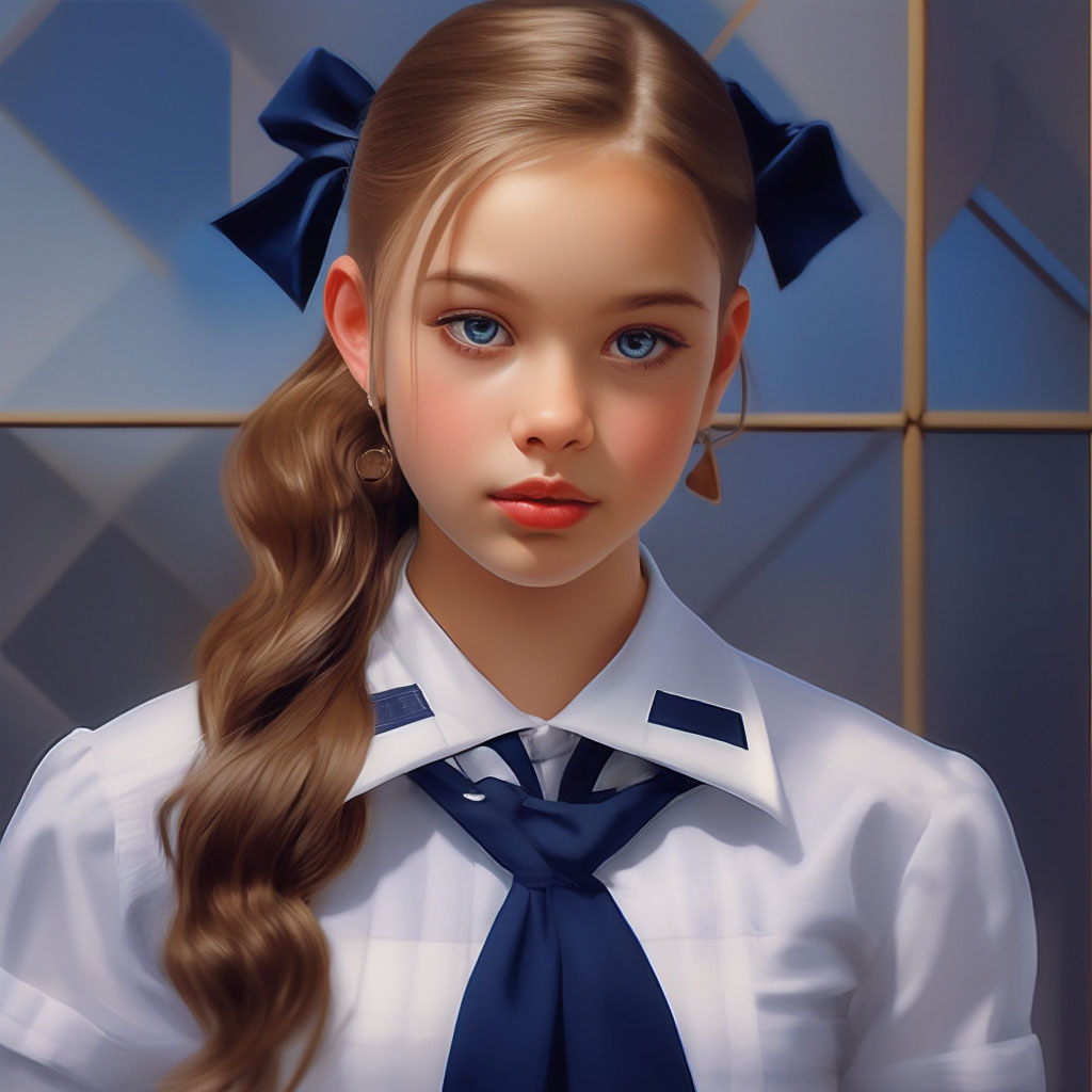 Красивая девушка 15 лет, голубые …» — создано в Шедевруме
