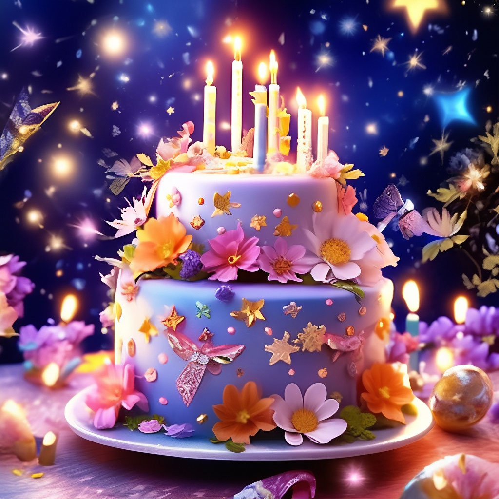 С днем рождения женщине тортик с цветами