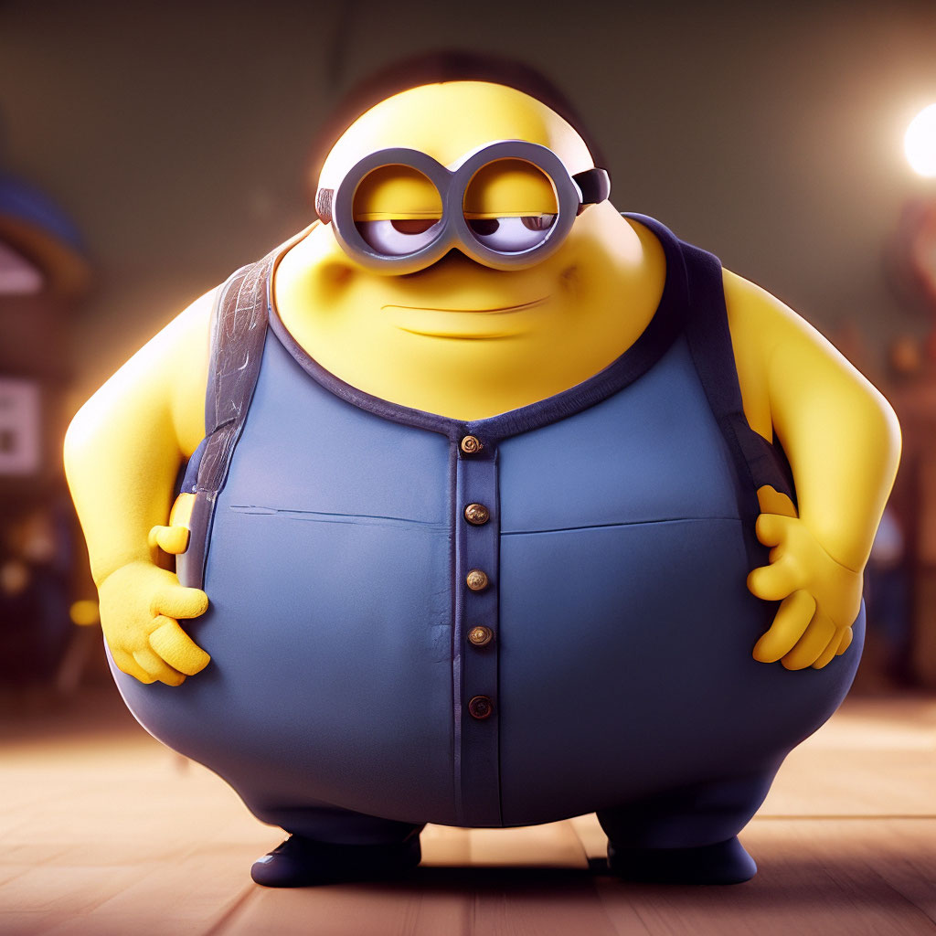 A very fat minion from Despicable Me image created in Shedevrum