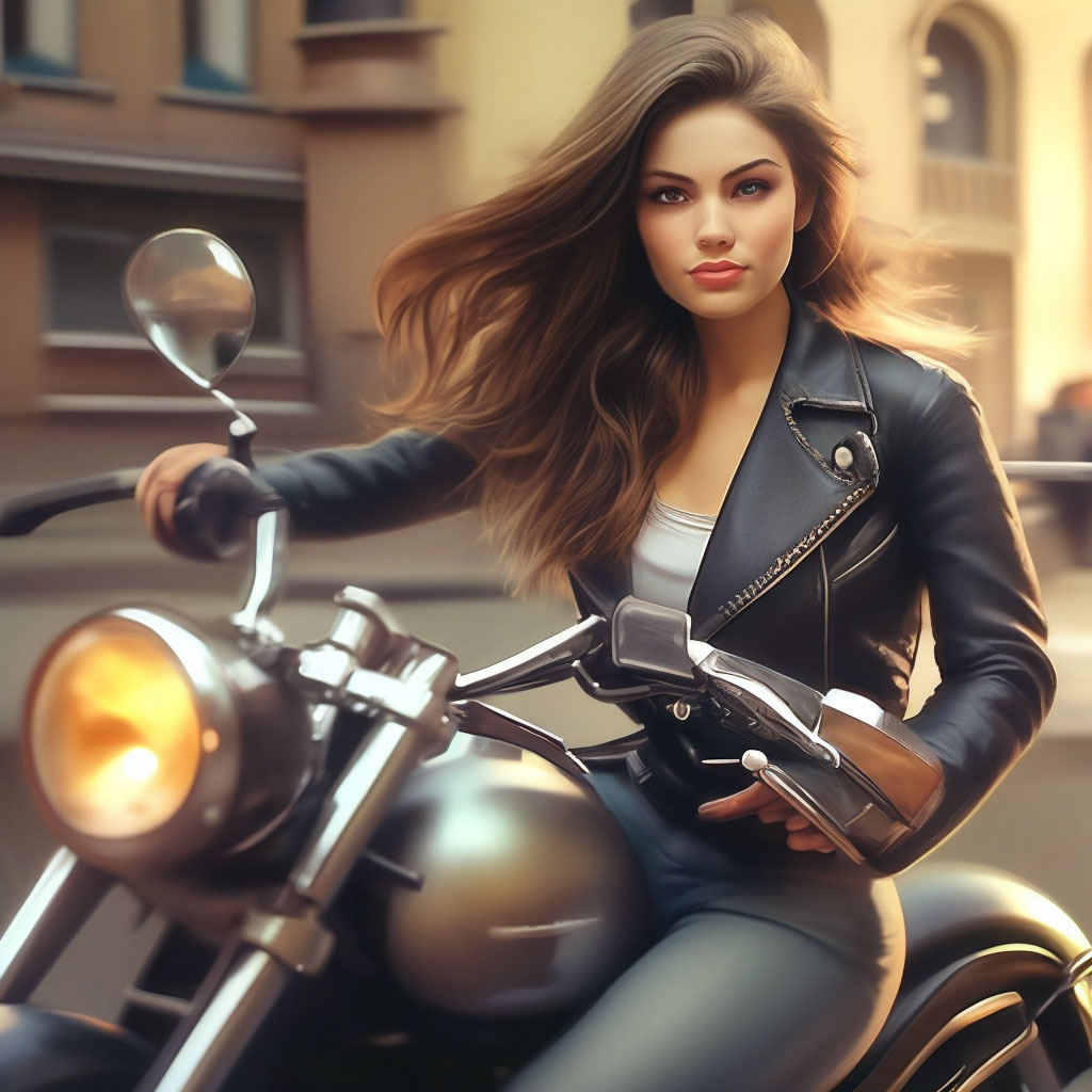 Ню девушки на мотоцикле (64 фото)