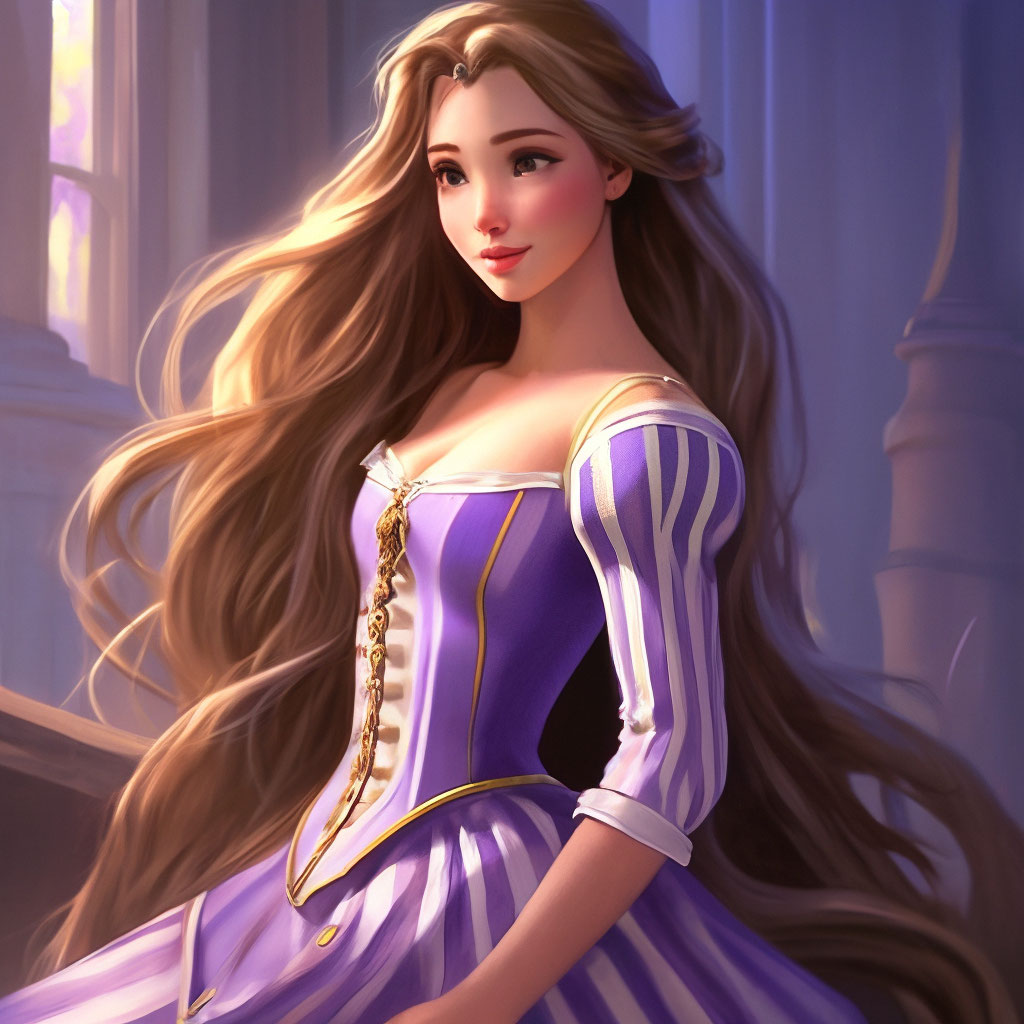 princess with purple dress and brown hair I forgot who ask for this! Cinderella with brown hair and a purple dress