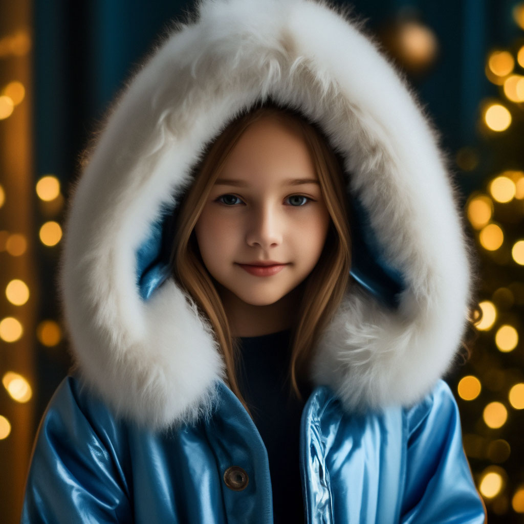 Девочка 8 лет в голубой с белым …» — создано в Шедевруме