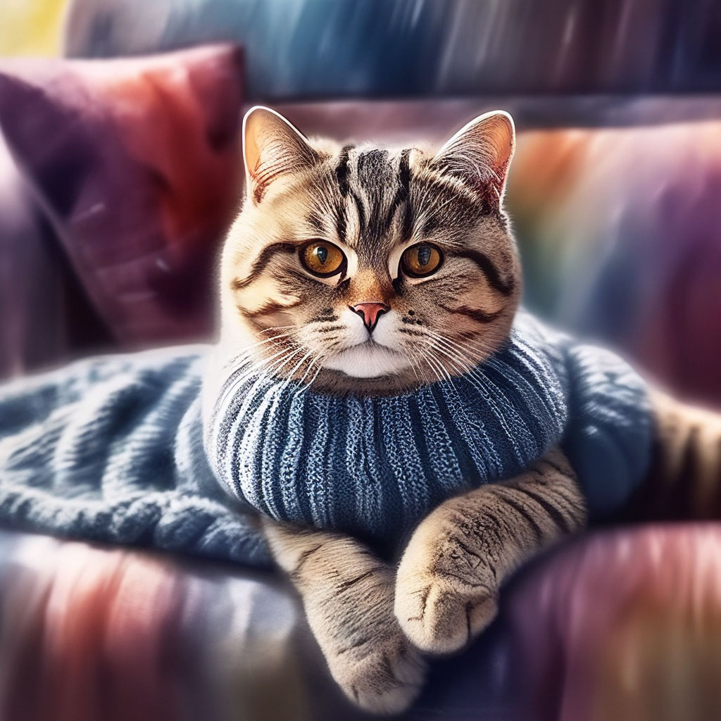 Красивый британец полосатый кот на …» — создано в Шедевруме