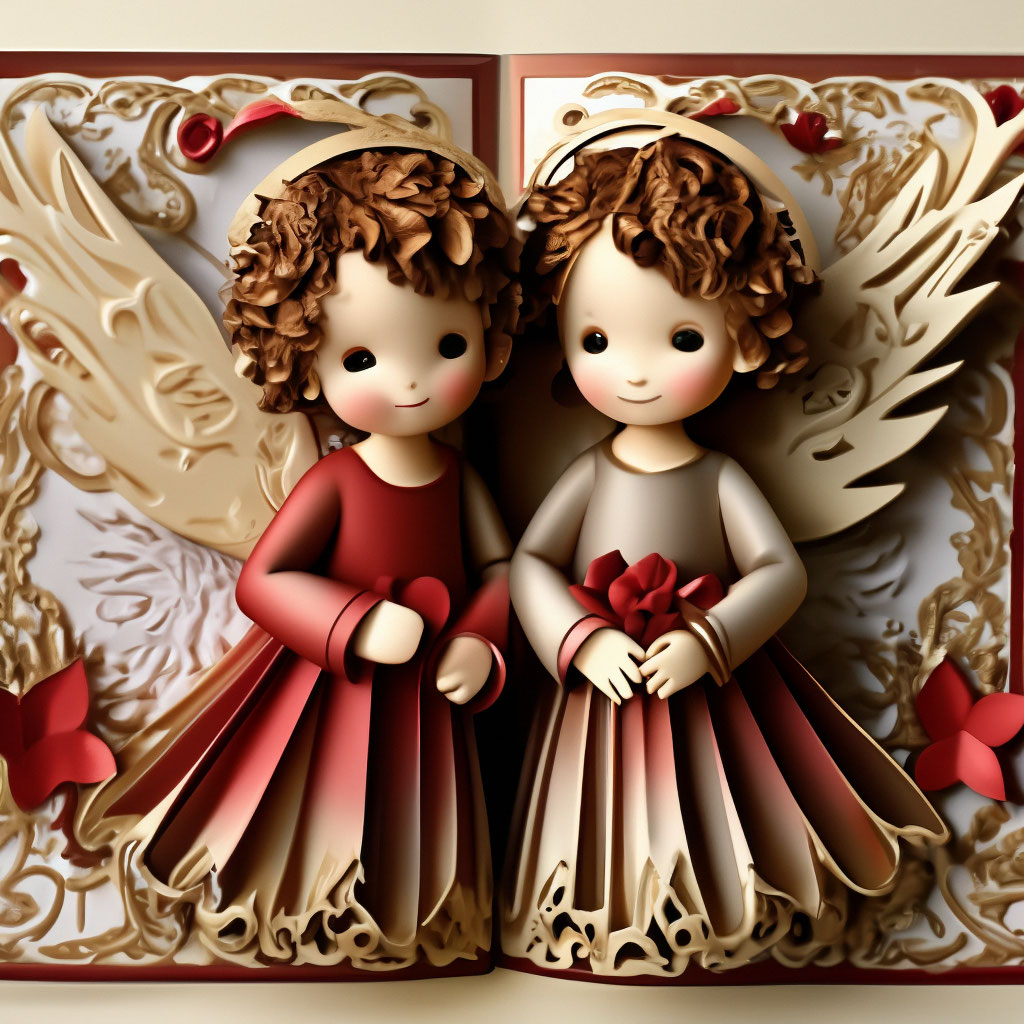 Новогодняя открытка с ангелом своими руками