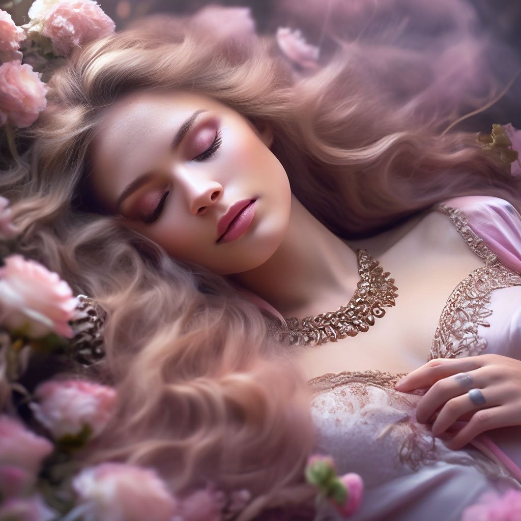 Спящая красавица,красивая девушка …» — создано в Шедевруме
