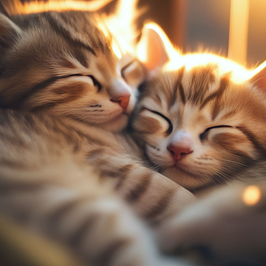 Очень милые спящие котята закрытием …» — создано в Шедевруме