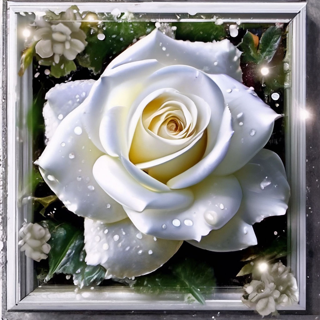 Красивая белая роза в белоснежной …» — создано в Шедевруме