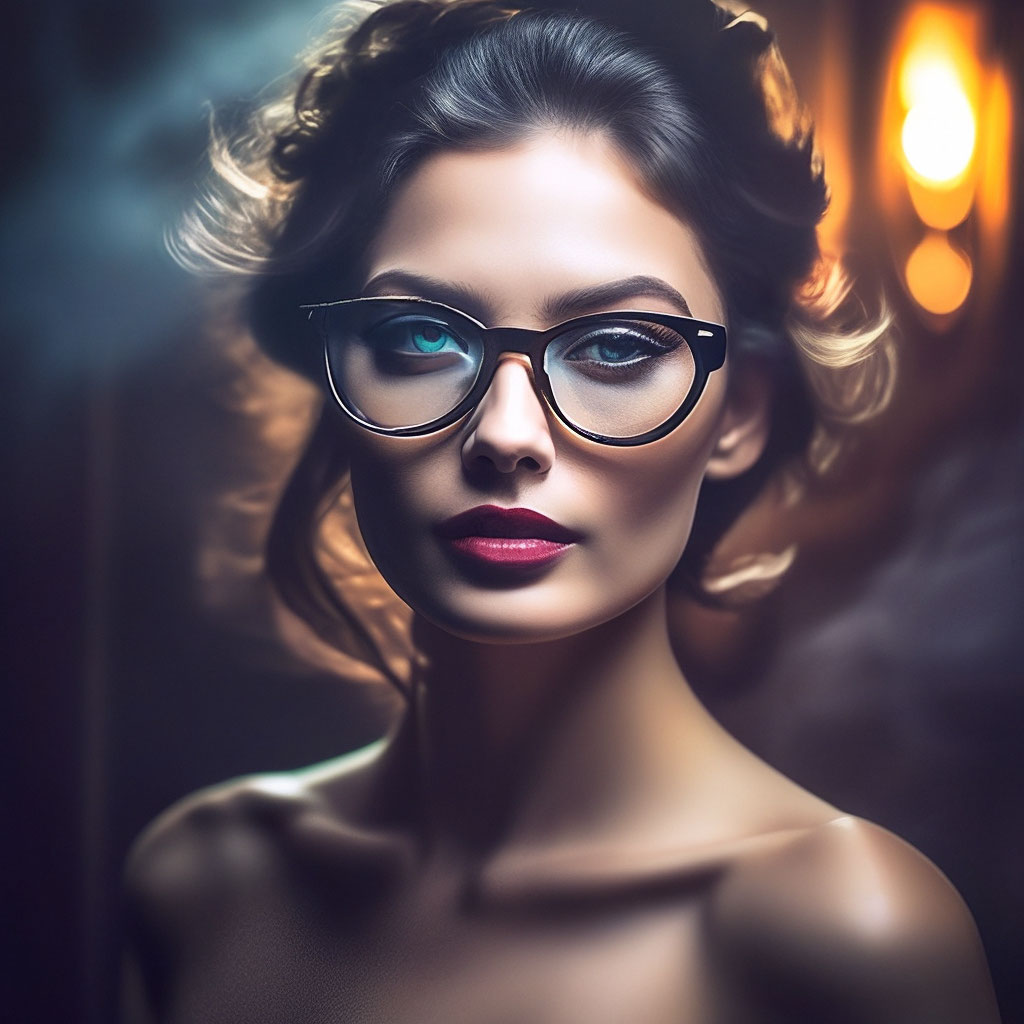 Beautiful people with glasses real image created in Shedevrum