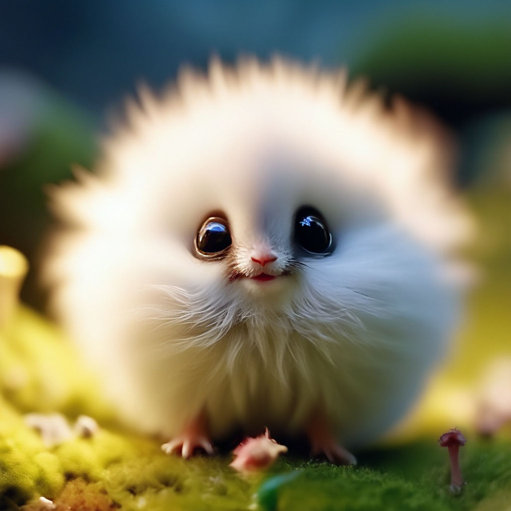 Very small, very fluffy and very cute creature, high detail