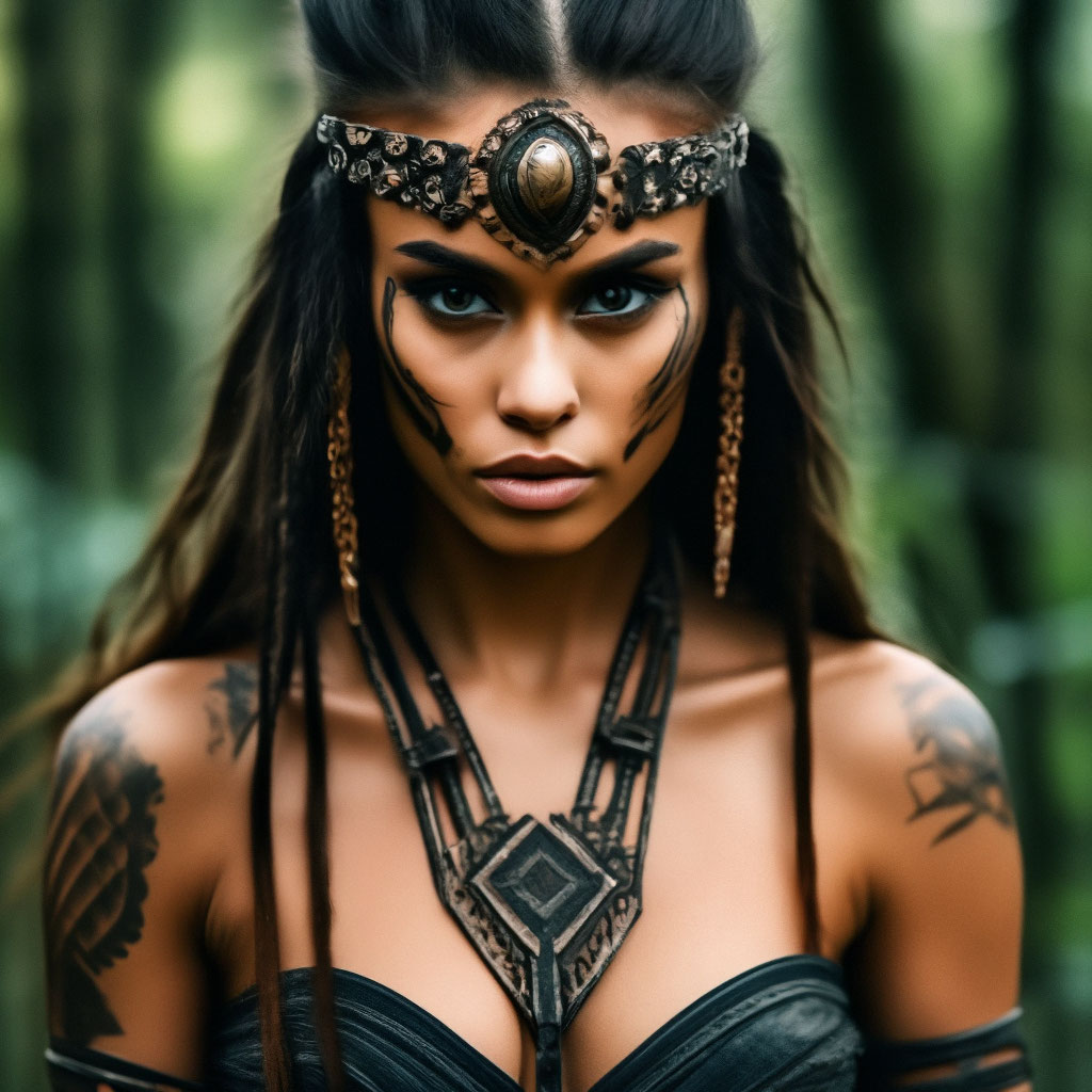 Амазонка в татуировках красивая женщина