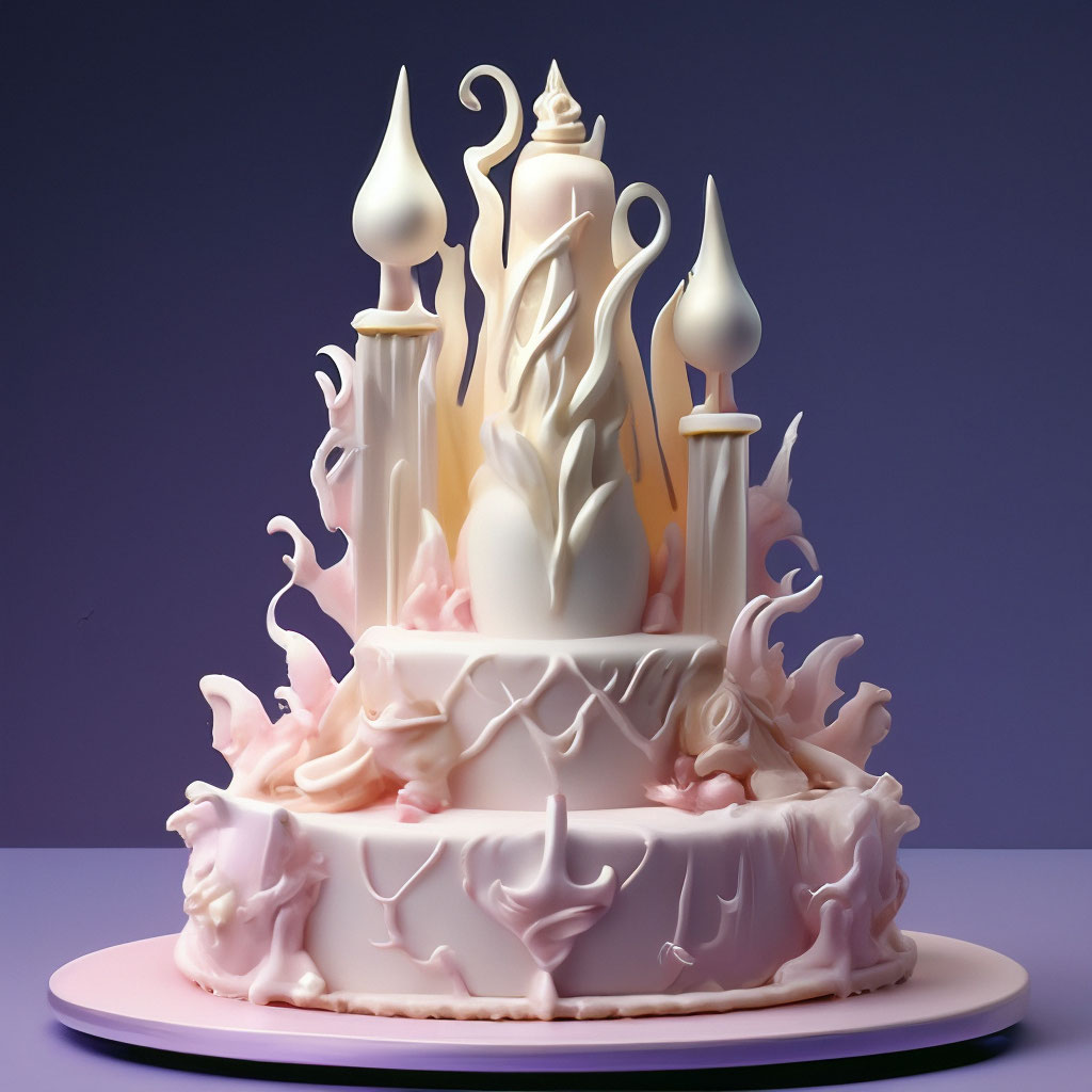 Глянцевый, фантазийный торт, нежный …» — создано в Шедевруме