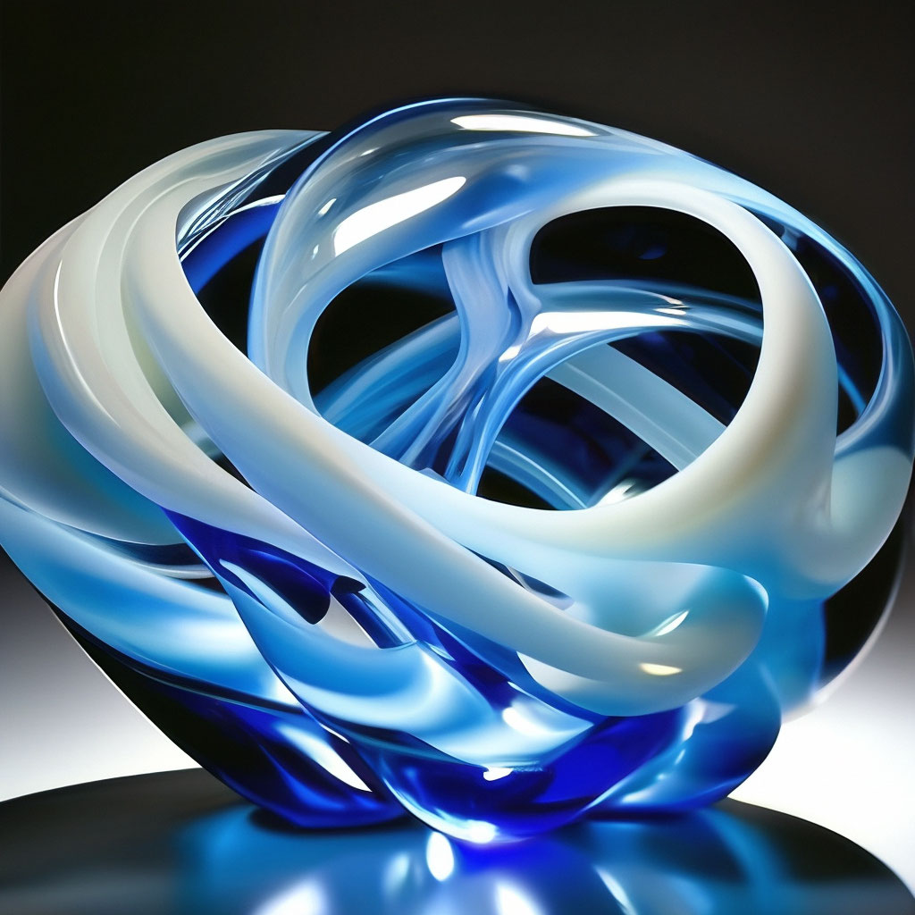 Сложная стеклянная фигура из белого …» — создано в Шедевруме