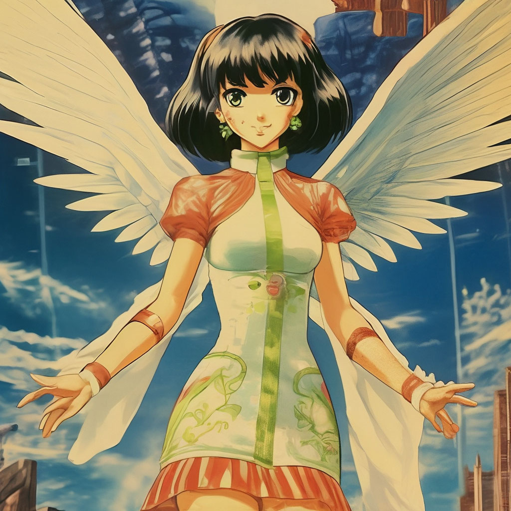 Девушка аниме с крылашками откравенная эрот-ка» — картинка создана в  Шедевруме
