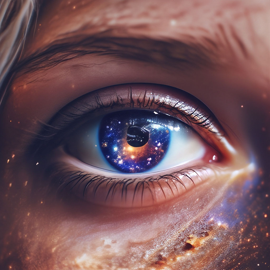 "In her eyes I see the universe in a …" — image created in Shedevrum