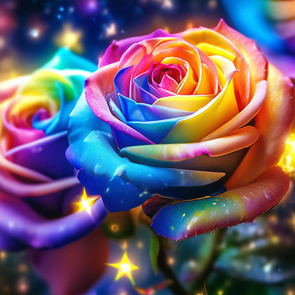 Прекрасные нежные розы, радужный цвет…» — создано в Шедевруме