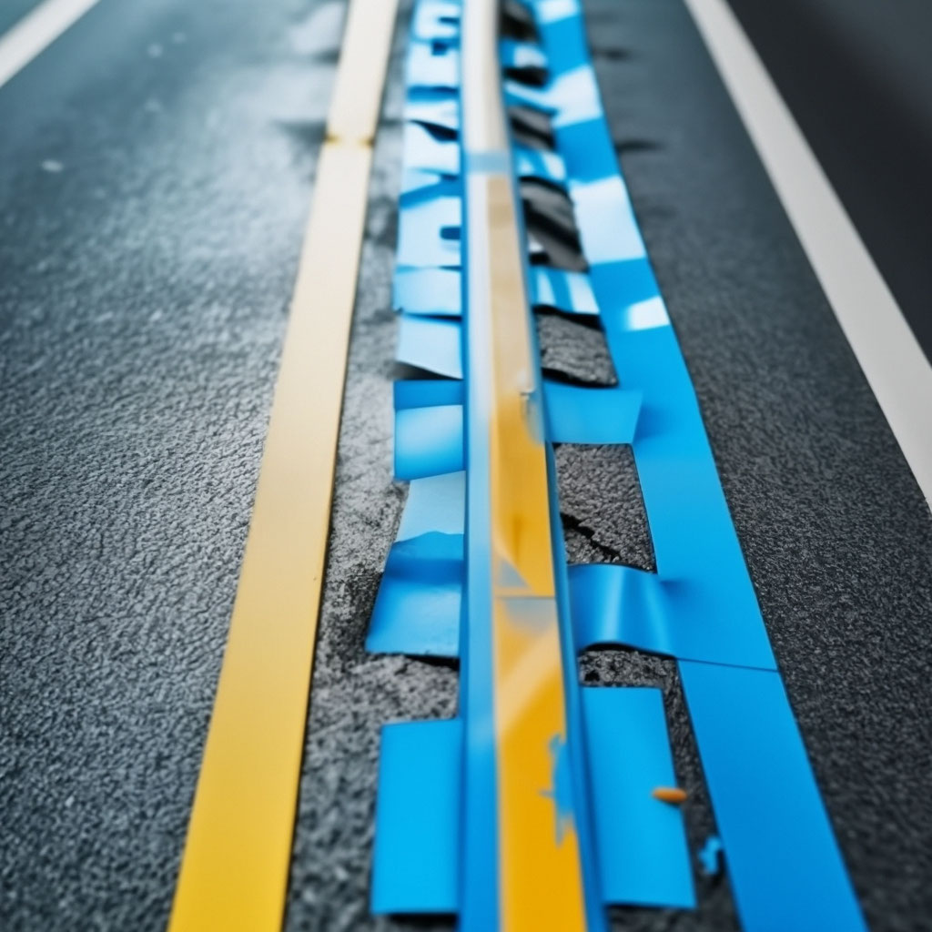 Разметка дорожного полотна синей …» — создано в Шедевруме