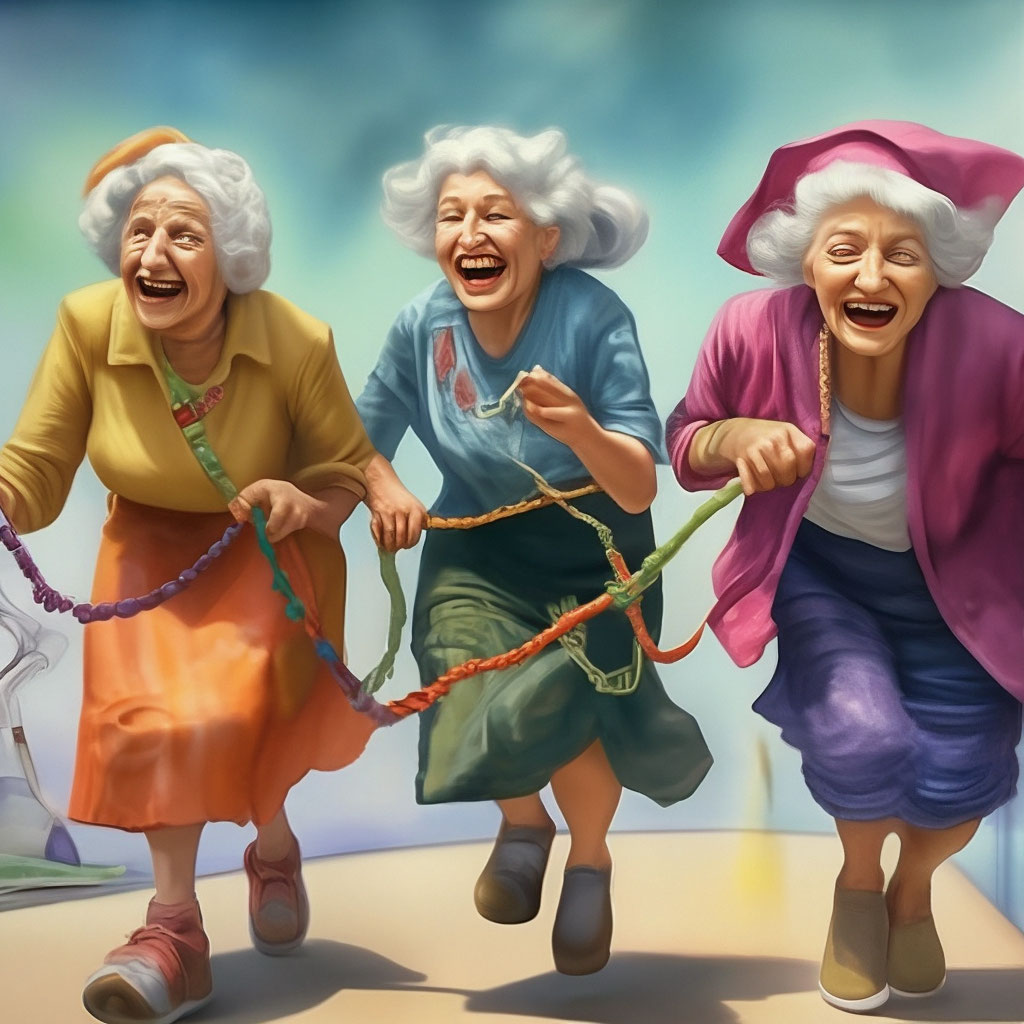 "Funny granny on skates" - image created in Shedevrum