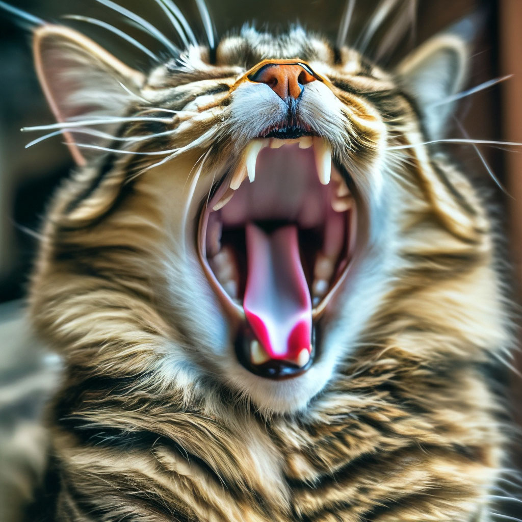Кошка зевает» — создано в Шедевруме