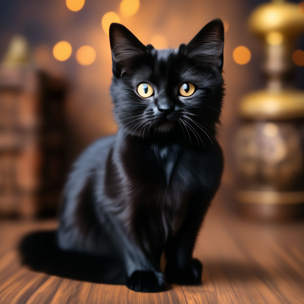 Чёрный кот породы манчкин» — создано в Шедевруме