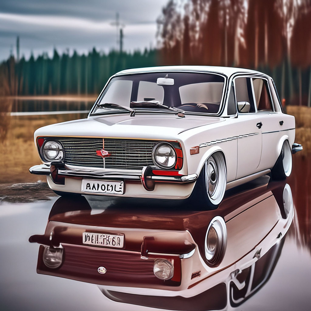 Two-tone Lada, white roof, red bottom, VAZ 21011, polished, lots