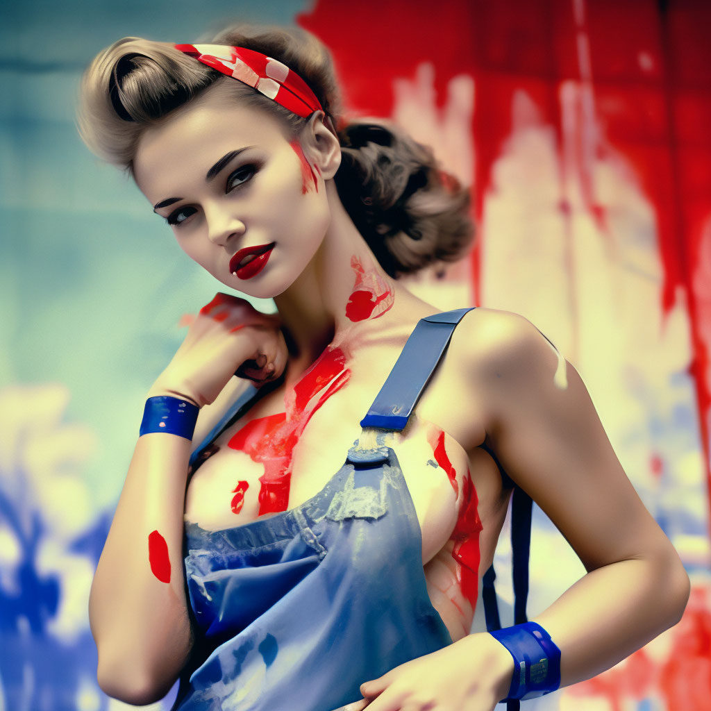 Pin-up, retro pop-art, милая, …» — создано в Шедевруме