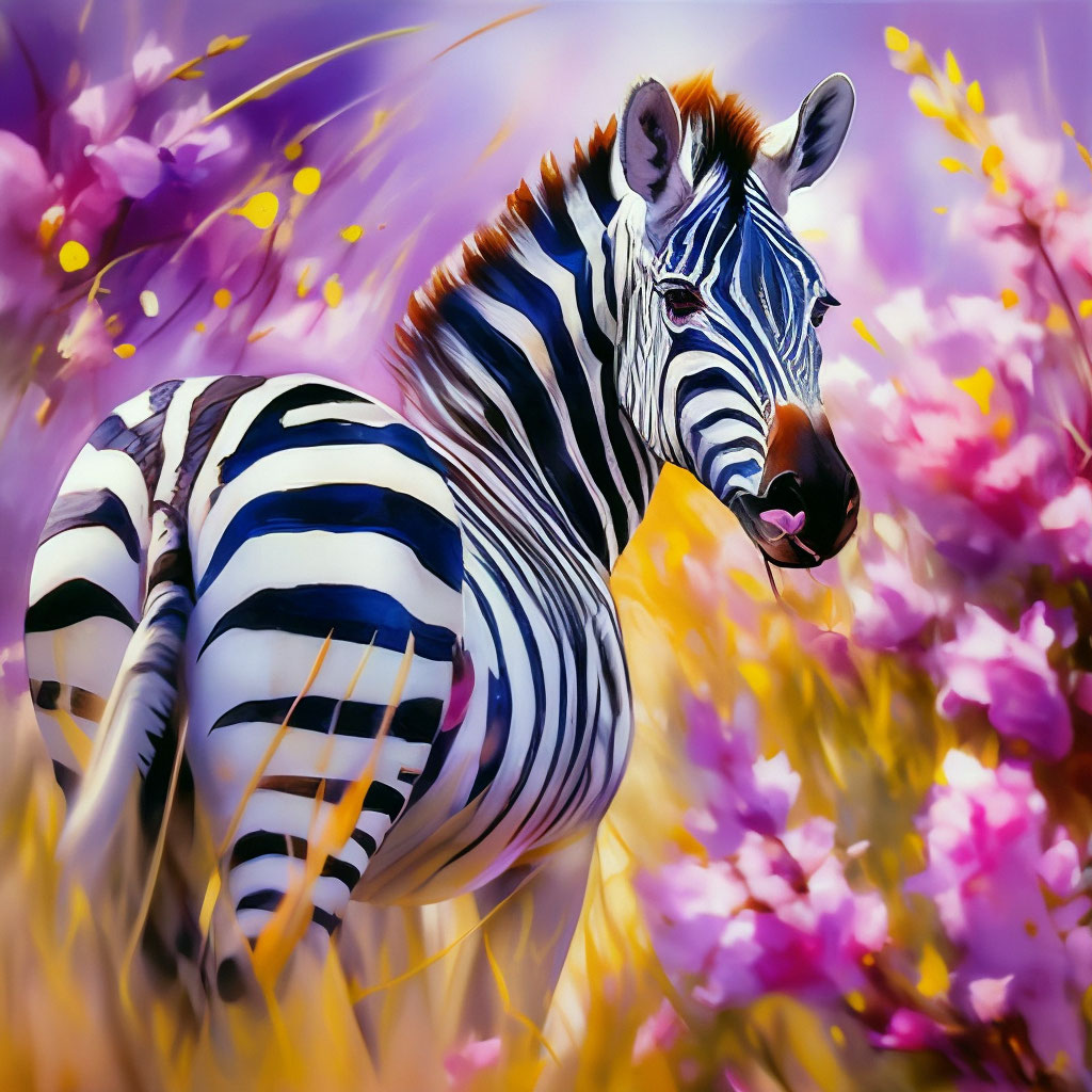 Прекрасная зебра, хвост веер, …» — создано в Шедевруме