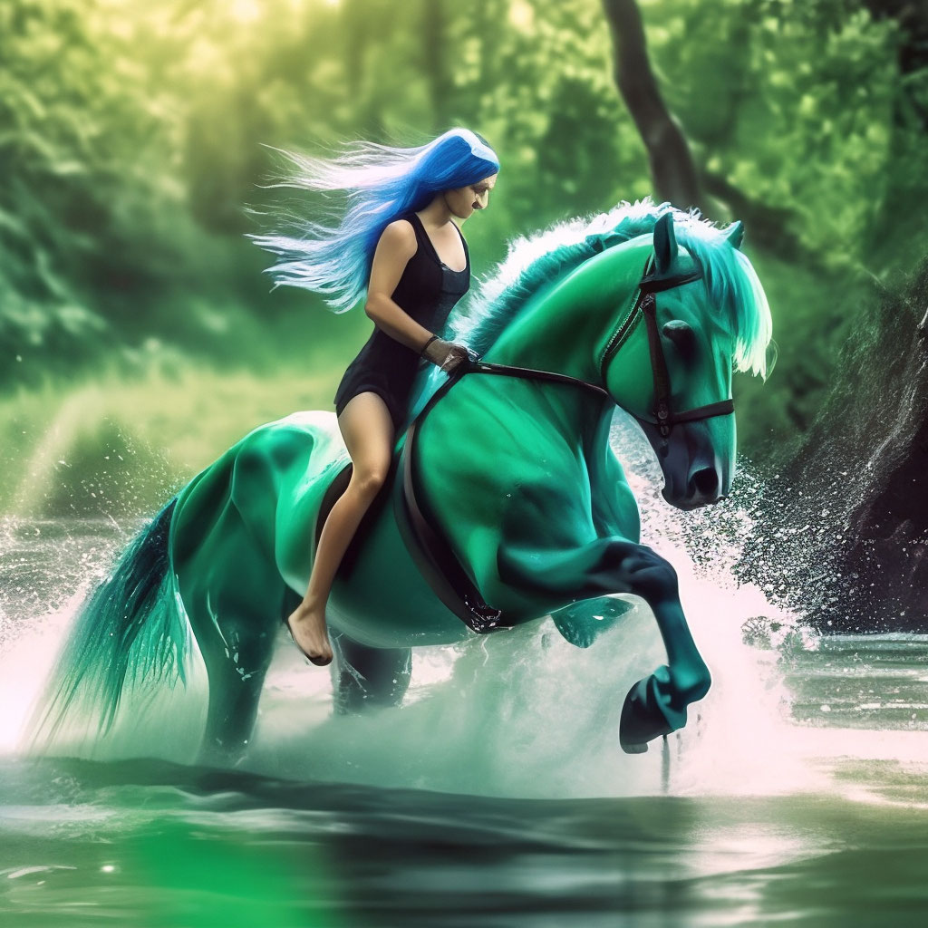Купание зелёного коня. живое фото …» — создано в Шедевруме