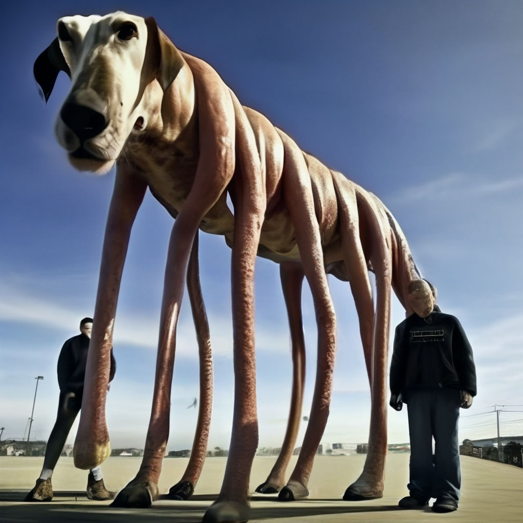 Собака с очень очень длинными …» — создано в Шедевруме