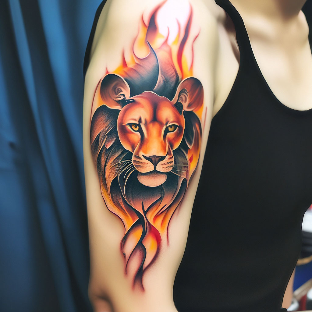 Татуировка со знаком зодиака лев: значение и фото