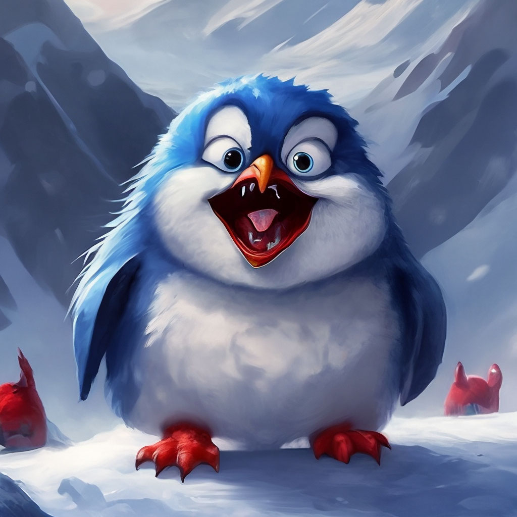 Пучеглазый мелкий синий пингвин …» — создано в Шедевруме