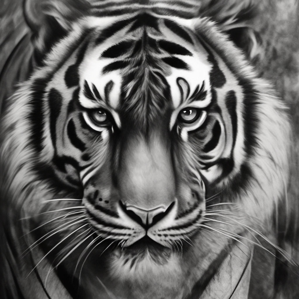 Рисунок карандаш эскиз тигра» — создано в Шедевруме
