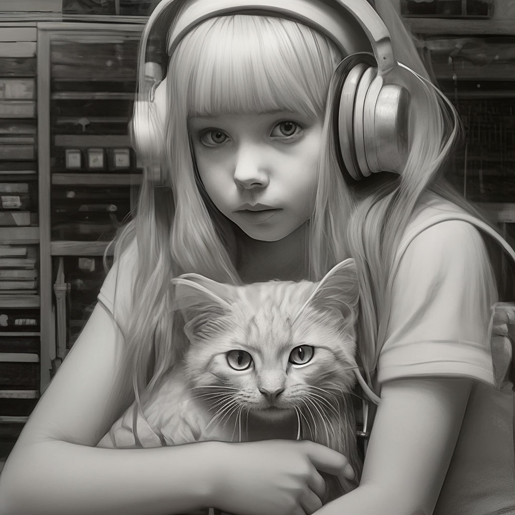 Девочка с кошкой картинка