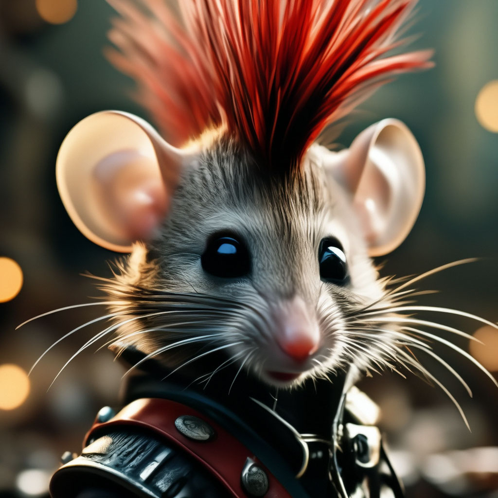 A mouse with a mohawk