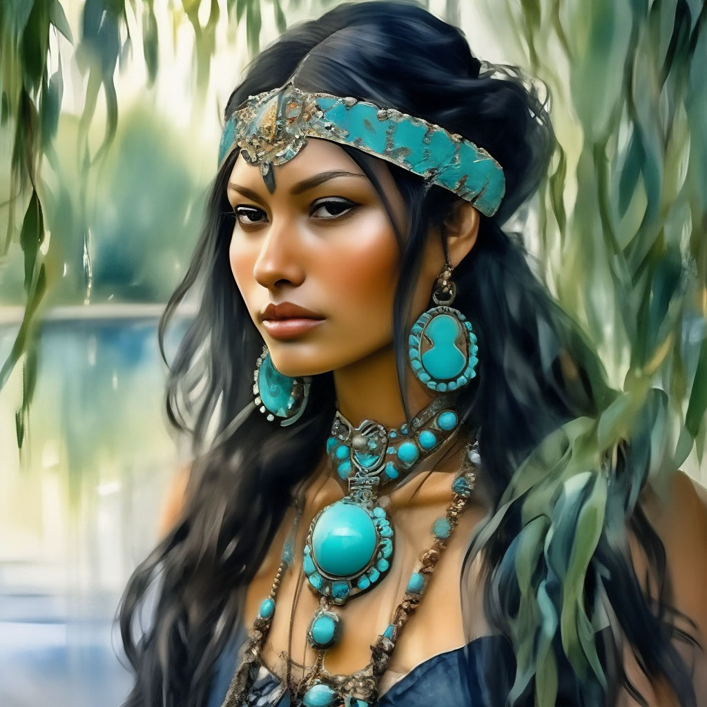 Красивая девушка из племени индейцев…» — создано в Шедевруме