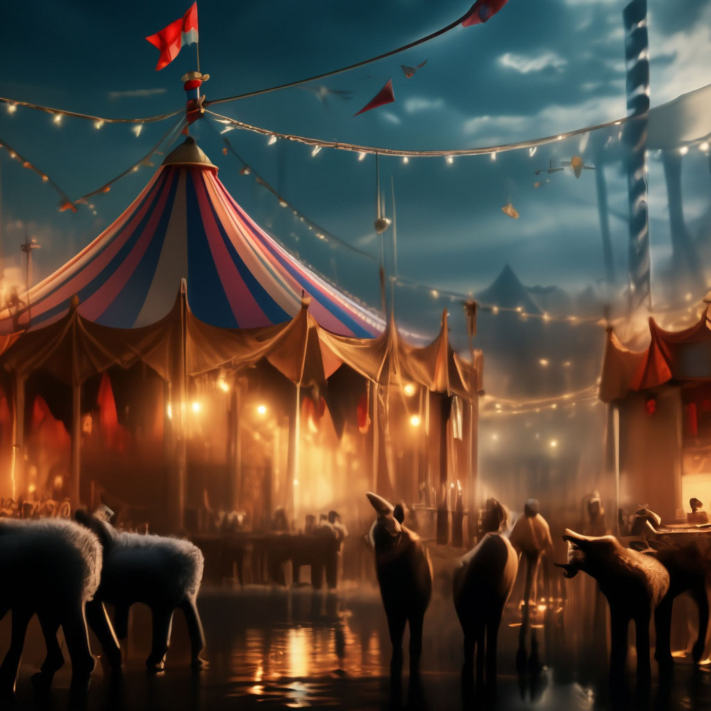 Цирк с животными, новогодний фон» — создано в Шедевруме