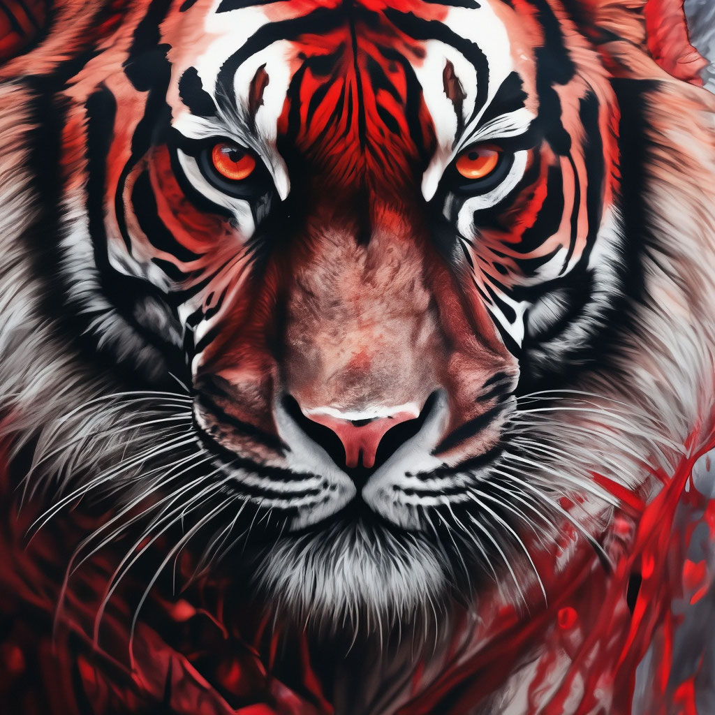 Рисунок арт тигр чёрнго цвета …» — создано в Шедевруме