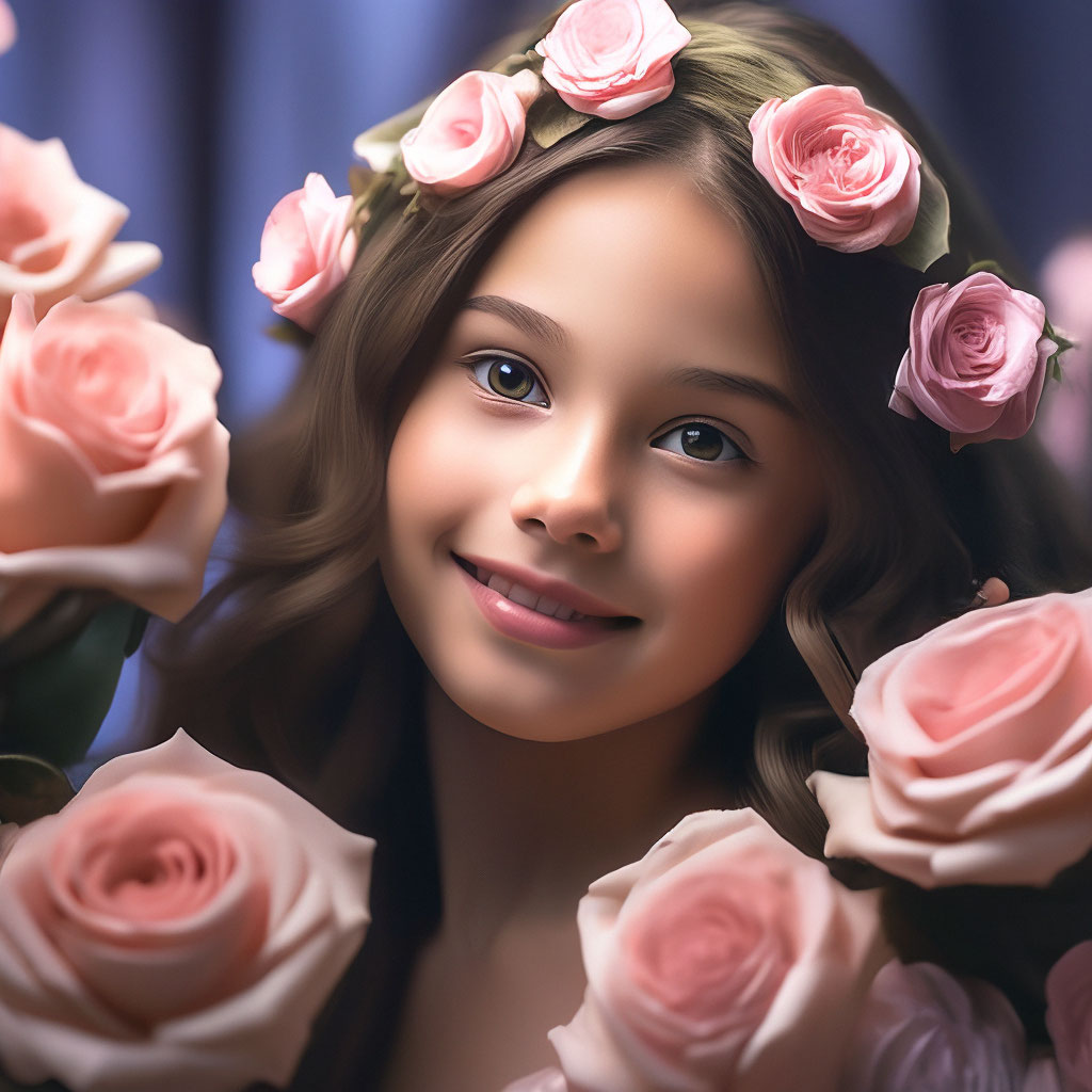 Красивая девушка в розах с …» — создано в Шедевруме
