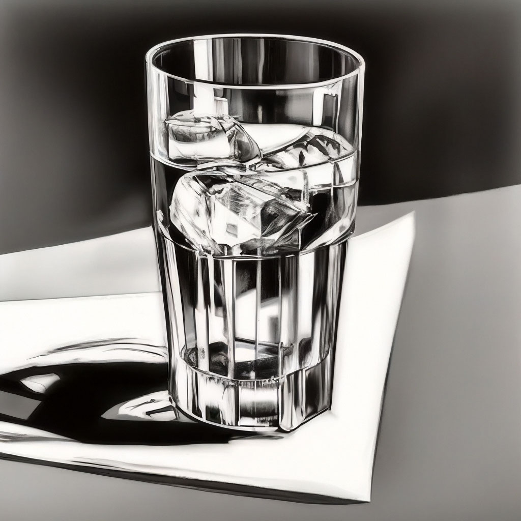 Граненый стакан с водой векторный …» — создано в Шедевруме