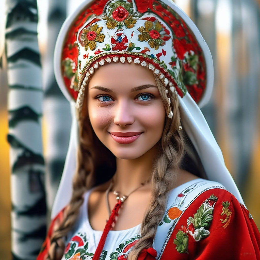«Дива, русская девица блондинка с …» — создано в Шедевруме